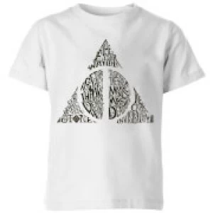 Harry Potter Deathly Hallows Text Kids T-Shirt - White - 3-4 Years