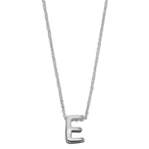 Initial E Plain Silver Initial Necklace N4432