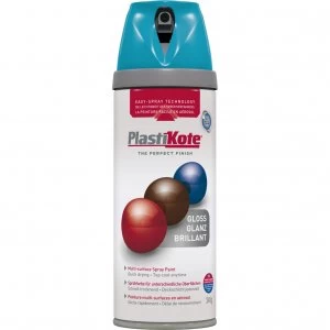 Plastikote Premium Gloss Aerosol Spray Paint Mediterranian Blue 400ml