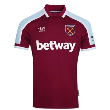 Umbro West Ham United Home Shirt 2021 2022 - Claret/Blue