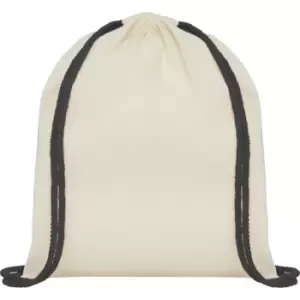 Bullet Oregon Cotton Drawstring Bag (One Size) (Natural/Solid Black)