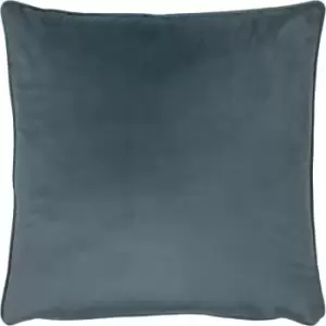 Evans Lichfield - Opulence Velvet Piped Edge Cushion Cover, Petrol, 55 x 55 Cm