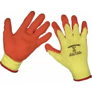 Loops - 12 pairs Knitted Work Gloves with Latex Palm - xl - Improved Grip - Breathable