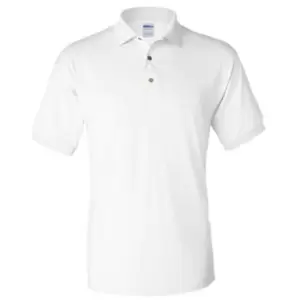 Gildan Adult DryBlend Jersey Short Sleeve Polo Shirt (L) (White)