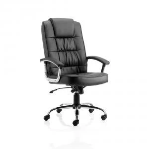 Trexus Moore Deluxe Executive Chair With Arms Leather Black Ref