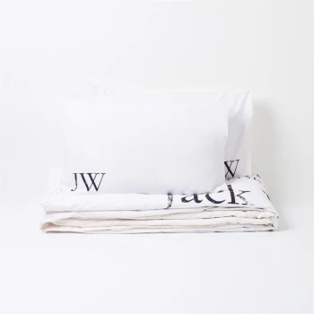 Jack Wills Distressed Logo Duvet Set - Vintage White