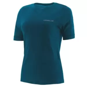 Caterpillar Womens 3/4 Sleeve T-Shirt (M) (Mosaic Blue Heather)