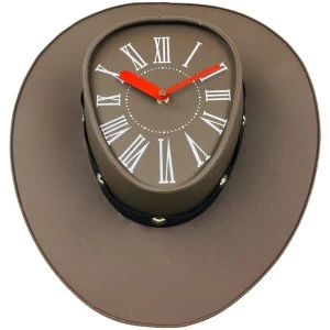 Brown Cowboys Hat Clock 39cm