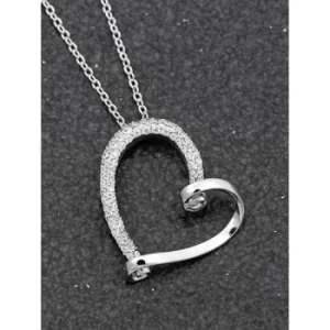 Looped Silver Plated Heart Necklace