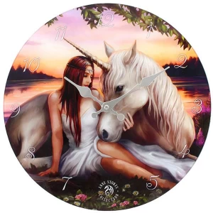 Pure Heart Glass Wall Clock by Anne Stokes