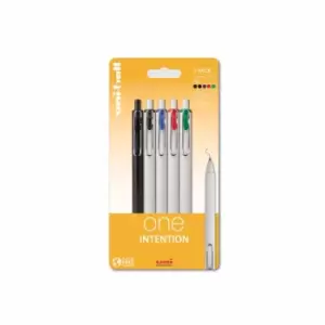 uni-ball ONE Intention Rollerball Pen Pack of 5 Assorted, none