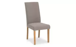 Julian Bowen Seville Taupe Linen Fabric Dining Chair With Oak Finish Legs