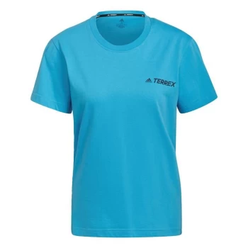 adidas Terrex Mountain Fun Graphic T-Shirt Womens - App Sky Rush