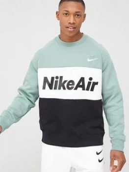 Nike Sportswear Nike Air Fleece Crew - Pine, Pine Size M Men