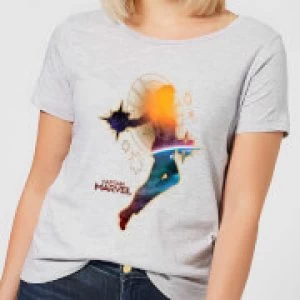 Captain Marvel Nebula Flight Womens T-Shirt - Grey - XL