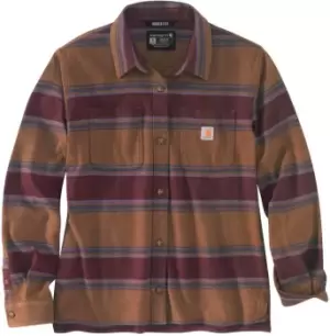 Carhartt Rugged Flex Flannel Ladies Shirt, brown, Size S for Women, brown, Size S for Women