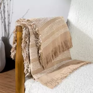 Hoem Jour Linear Woven Throw Nougat