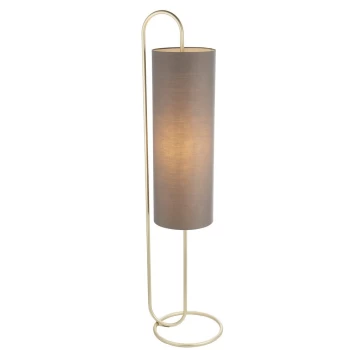 Arenzano Floor Lamp Antique Brass Paint & Grey Fabric