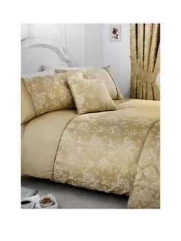 Dreams & Drapes Woven Jasmine Jacquard Duvet Cover Set In Champagne