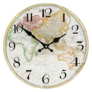 World Map Colour Clock Small