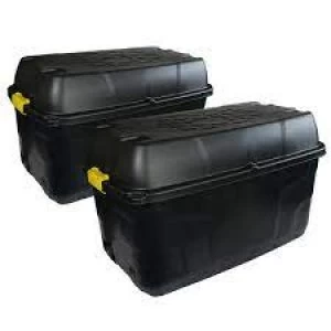 Charles Bentley Strata 2 x 175L Heavy Duty Trunk on Wheels Block Black Reprocessed Material