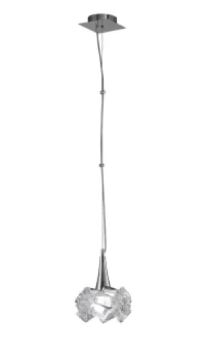 Artic Ceiling Pendant 1 Light E27 Large, Polished Chrome