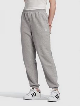 adidas Originals Trefoil Essentials Cuffed Pant, Medium Grey Heather, Size 8, Women