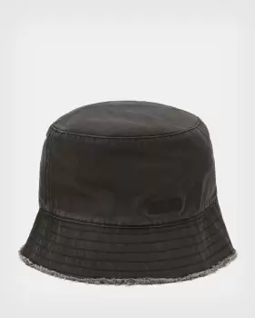 AllSaints Womens Cotton Classic Skye Bucket Hat, Black, Size: