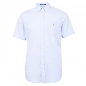 Gant Short Sleeve Oxford Shirt - Pale Blue 468