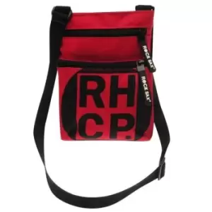 Rock Sax Red Square Red Hot Chili Peppers Crossbody Bag (One Size) (Red/Black)