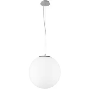 Merano - Jersey 50cm Globe Pendant Ceiling Light Opal Glass, Chrome Metal LED E27