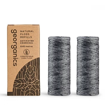 Georganics Activated charcoal Natural Floss Refill x 2 50m