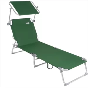 Sun Lounger Ibiza Green Aluminium with Sun Shade