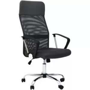 Brent Black Mesh Home Office Chair - Premier Housewares