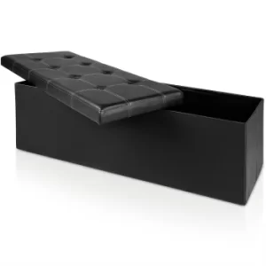 Storage Bench Black 115x38x38cm Foldable