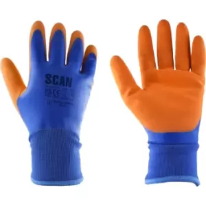 Scan Thermal Waterproof Latex Coated Gloves - M (Size 8)