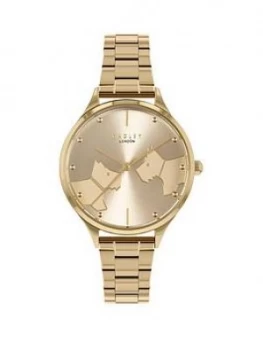 Radley Silver Dog Detail Dial Carnation Gold Stainless Steel Bracelet Ladies Watch