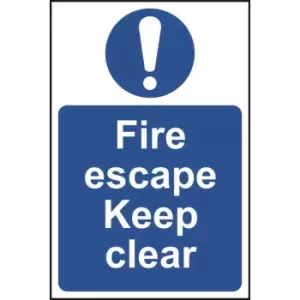 Fire Escape Keep Clear Sign - RPVC (400 x 600mm)