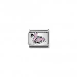 Nomination Composable Zirconia Silver Flamingo Pink Zirconia Link 330304/31