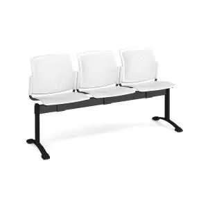 Santana perforated back plastic seating - bench 3 wide with 3 seats -