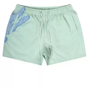 Lacoste Oversized Croc Print Quick Dry Swim Shorts Mint Green