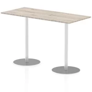 Italia Poseur Table Rectangle 1800800 Top 1145 High Grey Oak