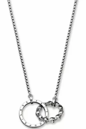 Ladies Thomas Sabo Sterling Silver Rebel At Heart Skull Love Hope Faith Necklace KE1499-637-12-L60V