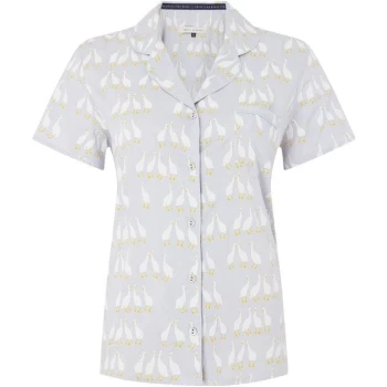 Maison De Nimes Gaggle of geese collar revere PJ top - Blue