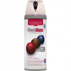 Plastikote Premium Matt Aerosol Spray Paint Matt Antique White 400ml