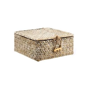 Sass & Belle Small Square White Washed Straw Box