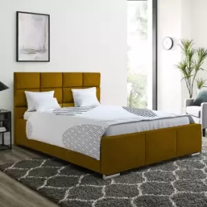 Envisage Trade - Gerali Upholstered Beds - Plush Velvet, King Size Frame, Mustard - Mustard