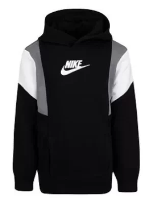 Boys, Nike Younger Boy Colorblock Pullover Hoodie, Black, Size 4-5 Years