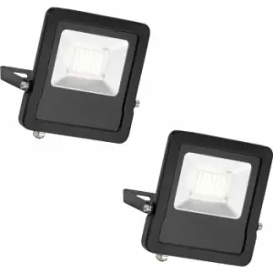 Loops - 2 pack Outdoor IP65 LED Floodlight - 30W Cool White LED - Angled Wall Bracket