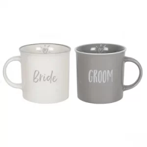 Bride and Groom Mug Set